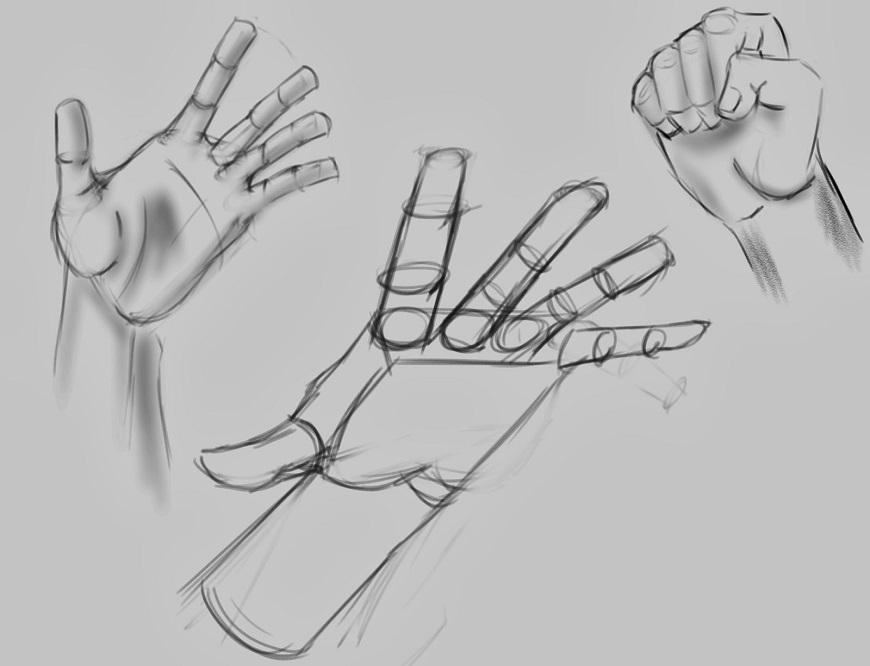 как нарисовать ладонь человека с пальцами