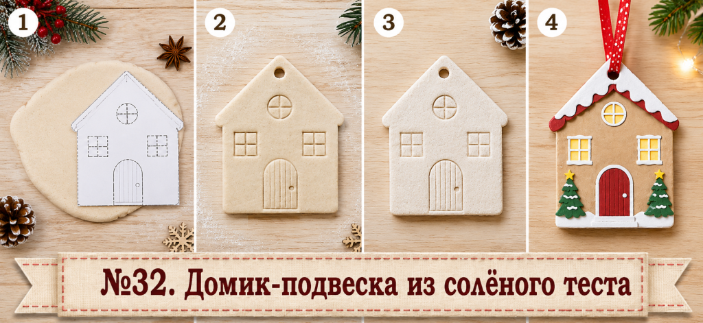 Домик-подвеска из солёного теста