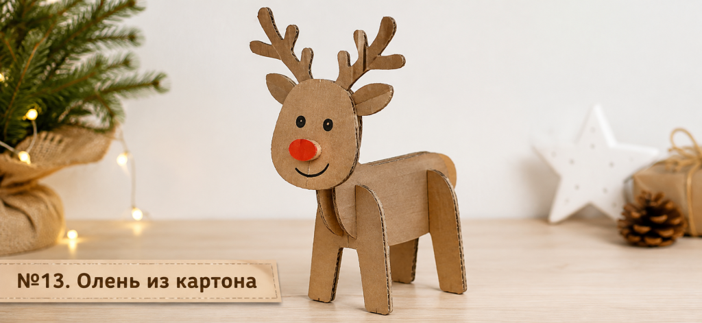 Олень из картона