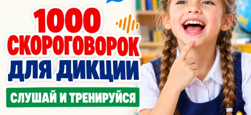 1000 скороговорок для детей и взрослых: подобрать, послушать и распечатать