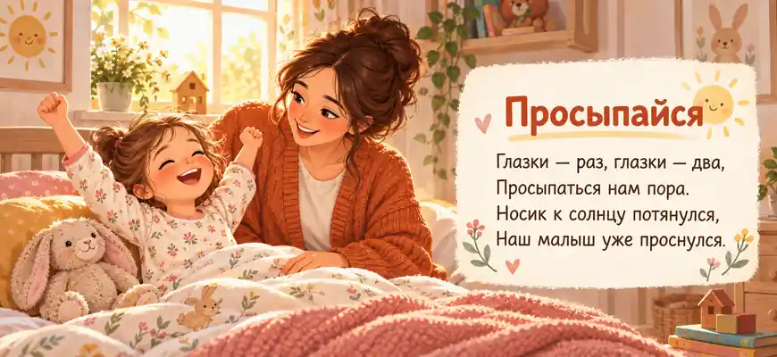 Потешка Просыпайся с иллюстрацией