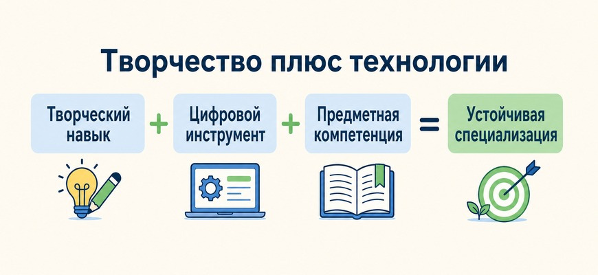 Как творческие навыки сочетаются с цифровыми инструментами и профессиональной специализацией