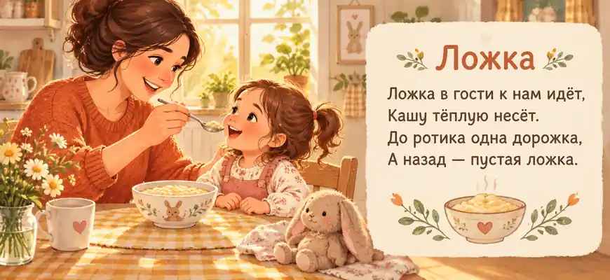 Потешка Ложка с иллюстрацией