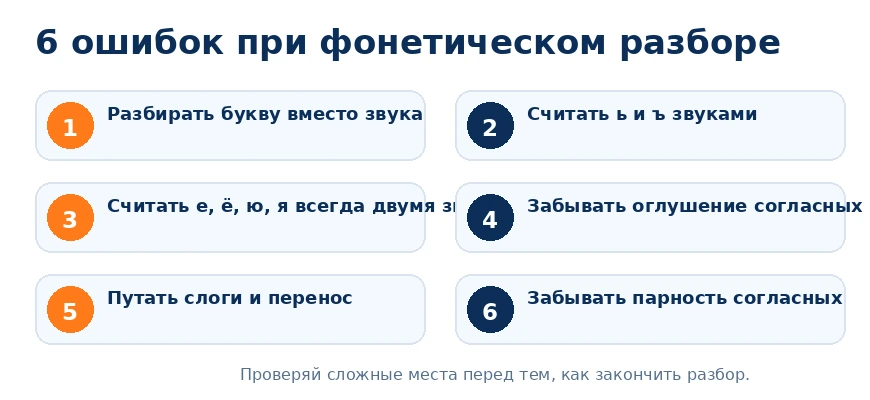 Шесть ошибок при фонетическом разборе слова