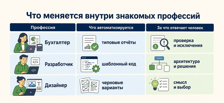 Как искусственный интеллект меняет задачи внутри знакомых профессий