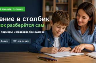 Деление в столбик: тренажёр, алгоритм и примеры для 3–4 класса