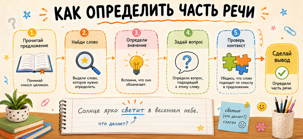 Памятка как определить и запомнить части речи