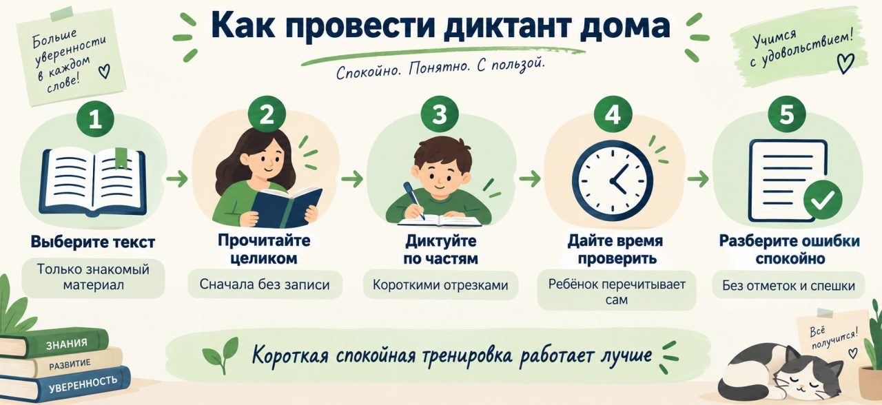 Как провести диктант дома: пять шагов