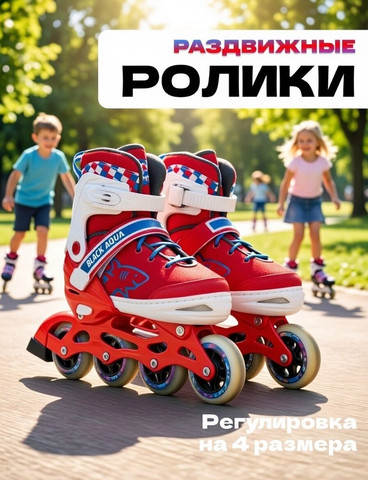 Раздвижные коньки-ролики BlackAqua