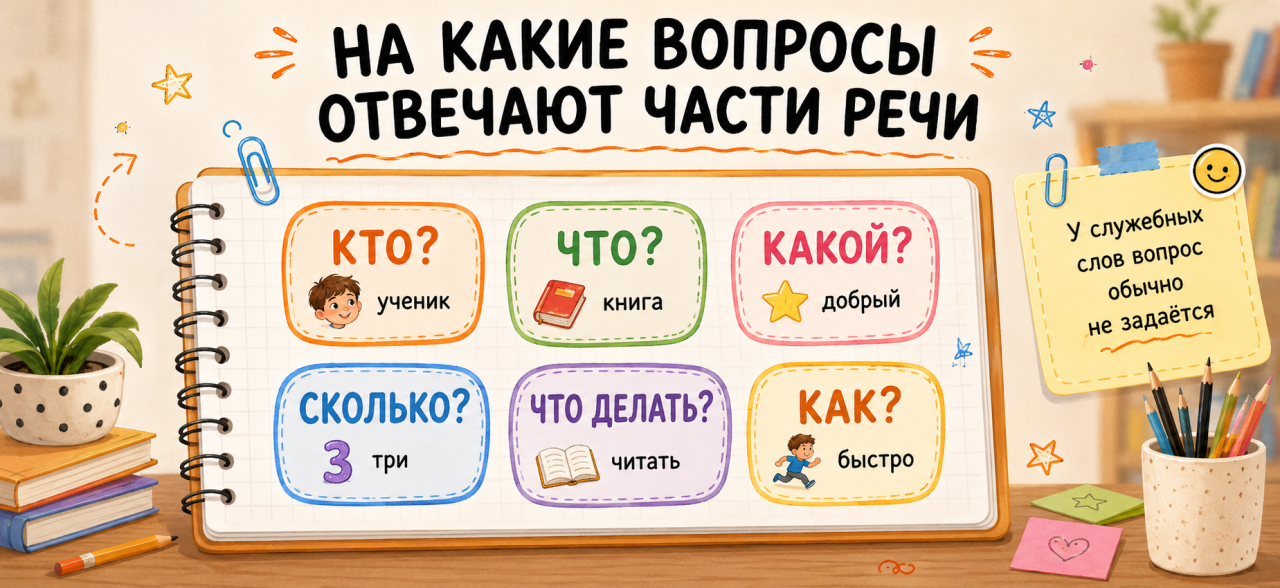 На какие вопросы отвечают части речи