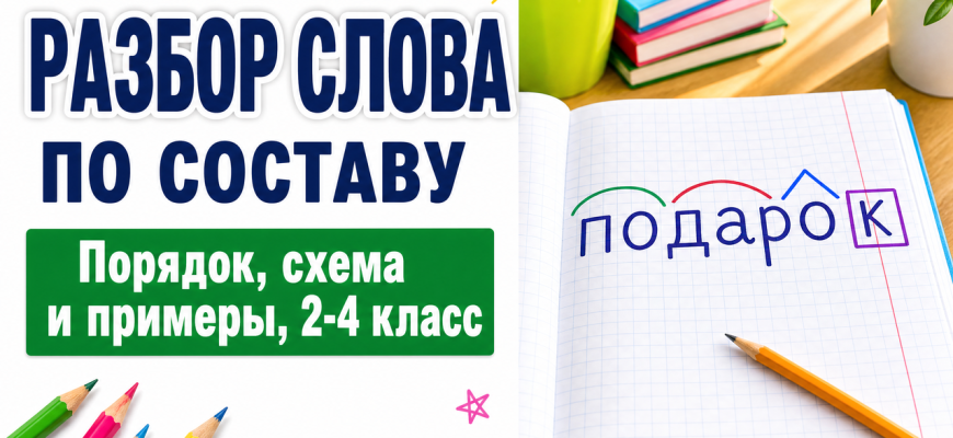Разбор слова по составу: схема, примеры и тренажер для 2–4 класса