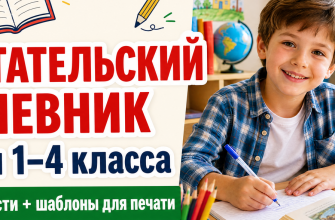 Читательский дневник для 1-4 класса: как вести и шаблоны для печати — обложка статьи