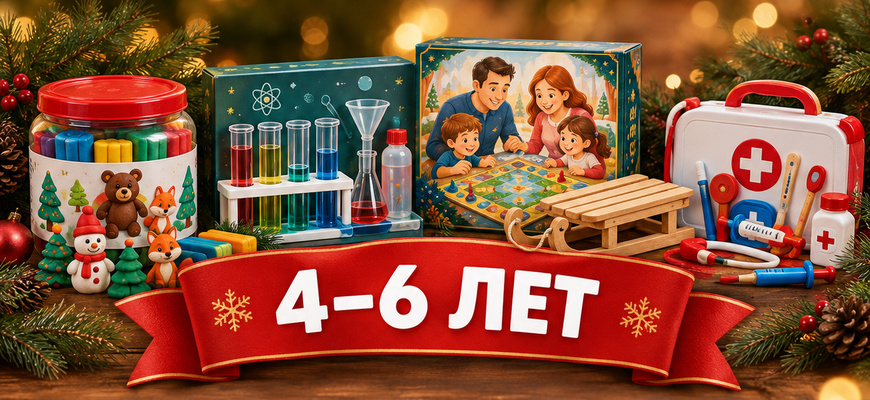 Подарки ребёнку 4–6 лет: лепка, набор для опытов, настольная игра, санки, набор доктора