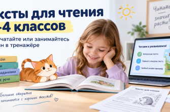 Тексты для чтения 1–4 классов - распечатайте или занимайтесь онлайн в тренажере