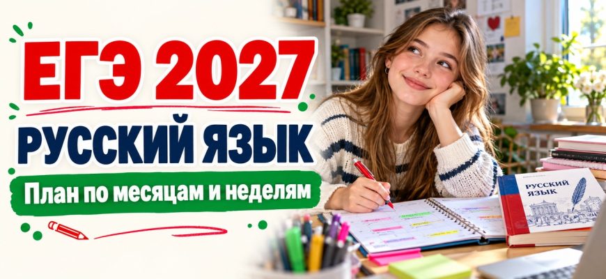 ЕГЭ 2027: русский язык, план по месяцам и неделям