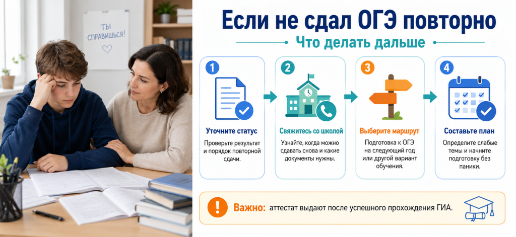 Если не сдал ОГЭ повторно